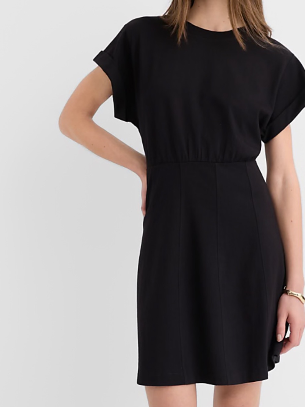 NEW Loft Seamed Mini Tee Dress Black XL NWT